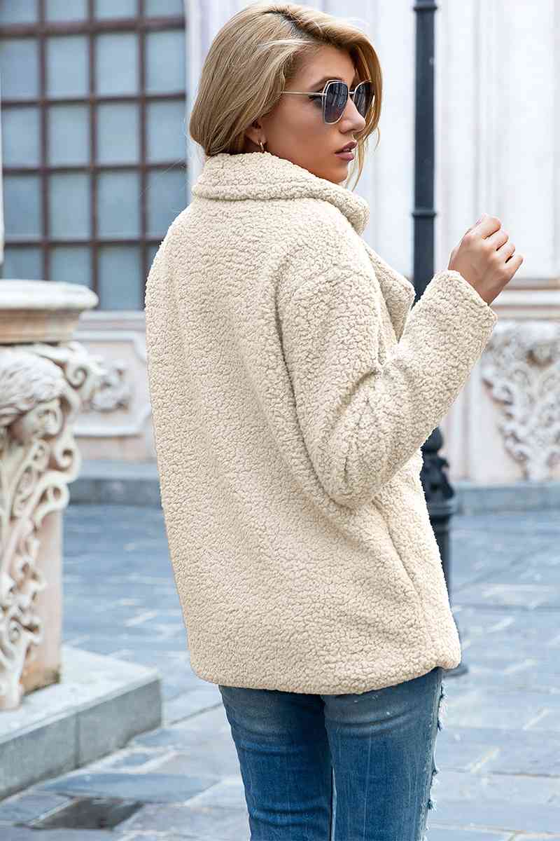 Funki Findz | Jackets | Women's Full Lapel Collar Sherpa Coat