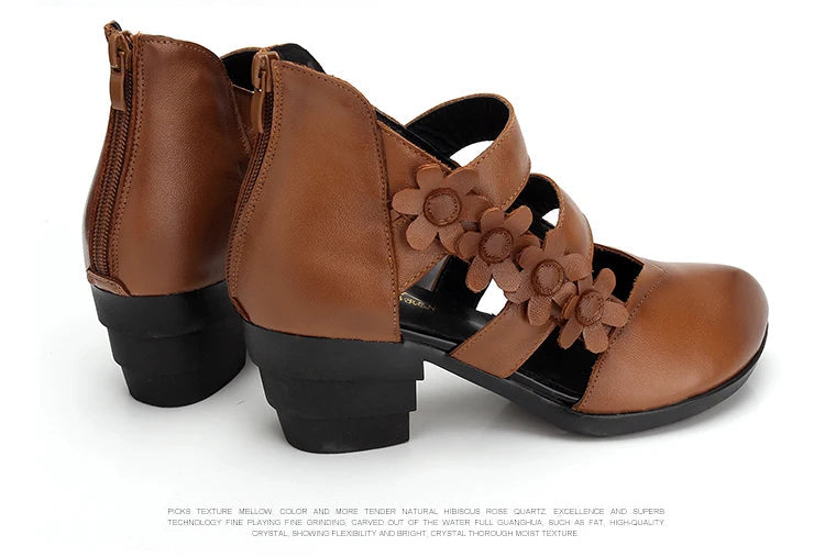 Funki Findz | Shoes | Women's Gothic Leather Low Heel Wedges