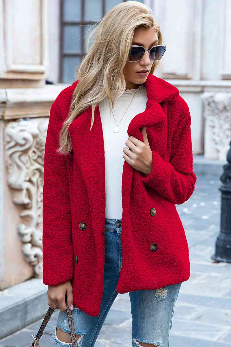 Funki Findz | Jackets | Women's Full Lapel Collar Sherpa Coat