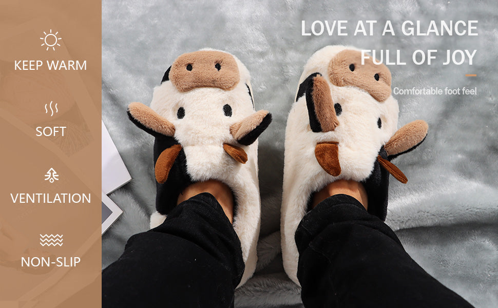 Funki Findz | Shoes | Women's Cute Soft Cow Slipper