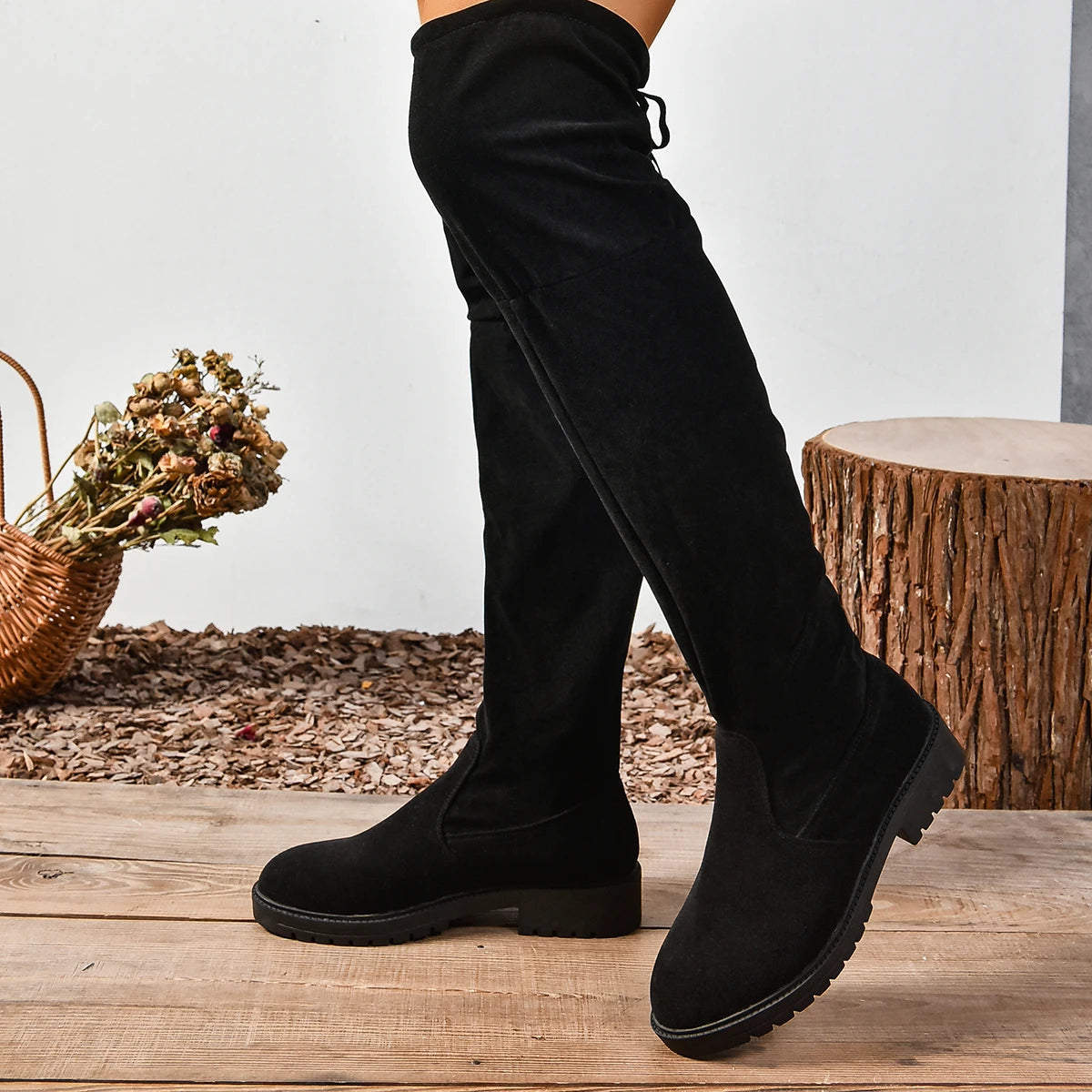 Funki Findz | Boots | Women's Over Knee Tie Up Platform Boots