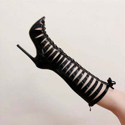 Funki Findz | Boots | Women's Lace Up Roman Gladiator Stilettos
