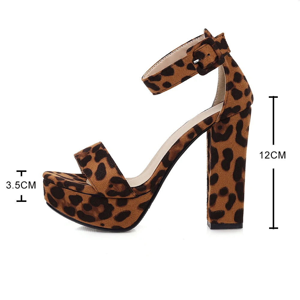 Funki Findz | Shoes | Women's Leopard Print Block Heel Sandals