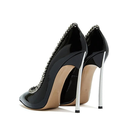 Funki Findz | Shoes | Women's Metal Heel Chain Design Stilettos
