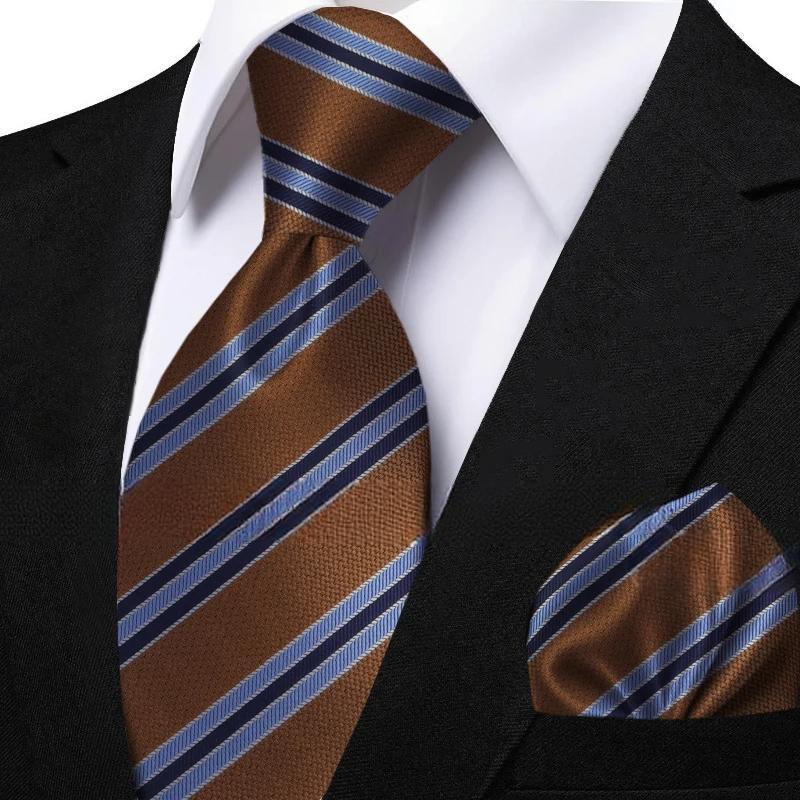 Funki Findz | Neckties | Men's Classic Striped Jacquard Tie Set
