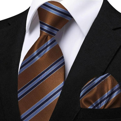 Funki Findz | Neckties | Men's Classic Striped Jacquard Tie Set