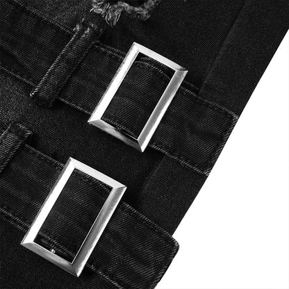 Funki Findz | Pants | Men's Punk Skinny Denim Buckle Jeans