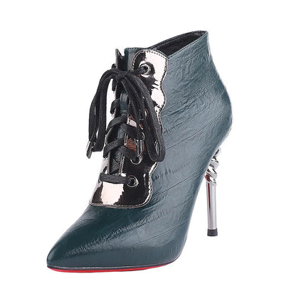 Funki Findz | Boots | Women's High Heeled Lace-up Ankle Boots