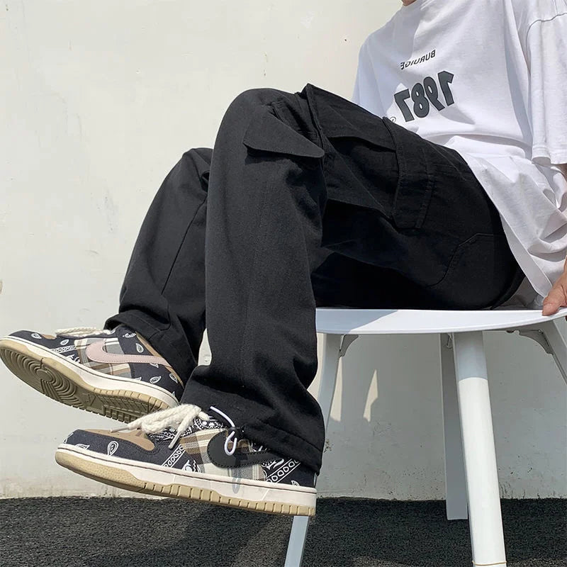 Funki Findz | Pants | Men's Loose Fit Long White Cargo Pants