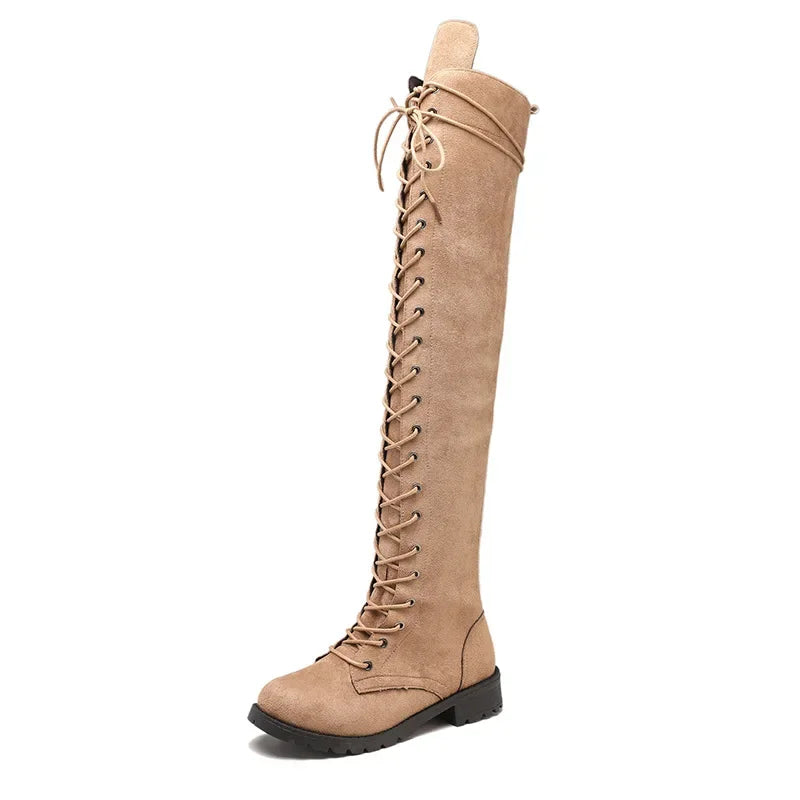 Funki Findz | Boots | Women's Over Knee Lace Up Long Boots
