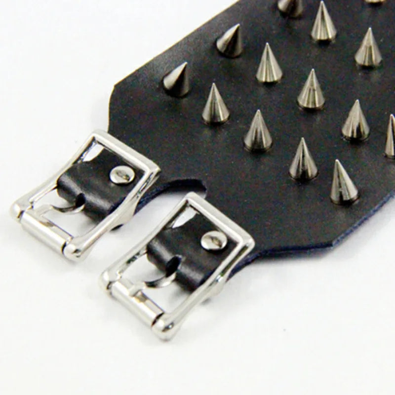 Funki Findz | Bracelets | Unisex Leather Spike Wristband