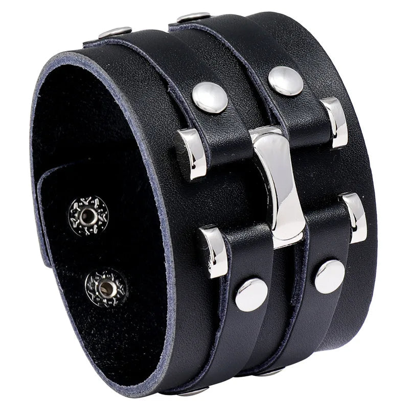 Funki Findz | Bracelets | Unisex Leather Buckle Clip Wristbands