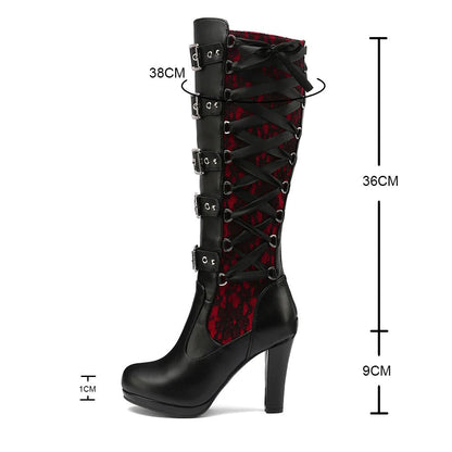 Funki Findz | Boots | Women's Ribbon Lace Up Platform Boots