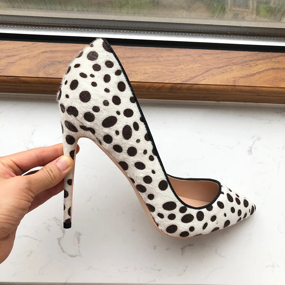 Funki Findz | Shoes | Women's White Black Spotted Heels