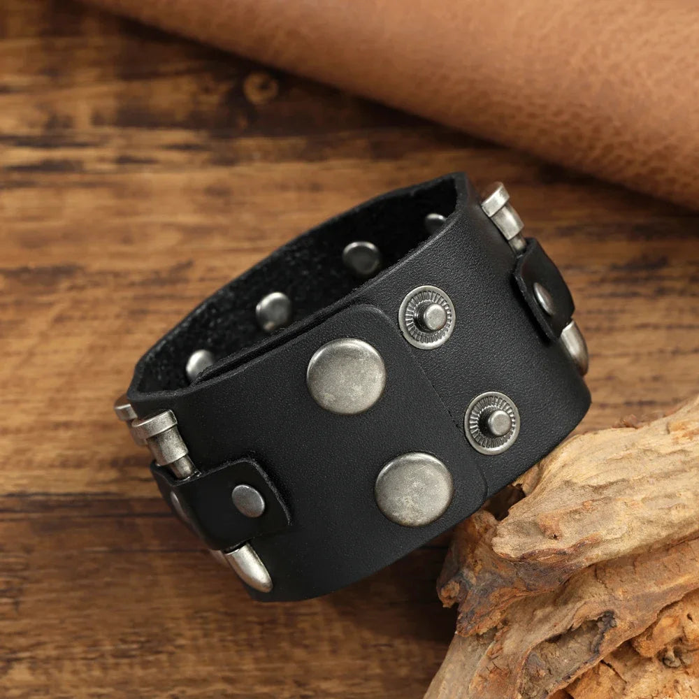 Funki Findz | Bracelets | Unisex Leather Gothic Wristband