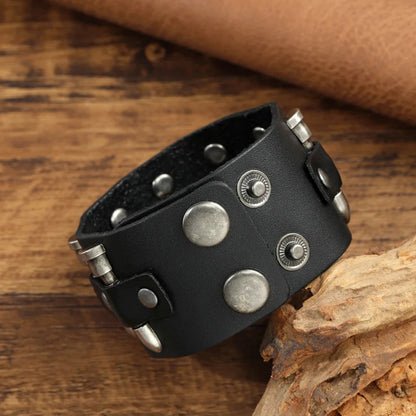 Funki Findz | Bracelets | Unisex Leather Gothic Wristband