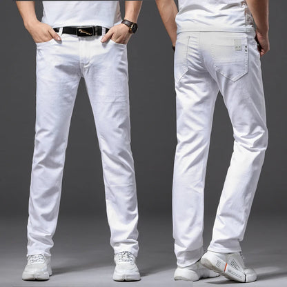 Funki Findz | Pants | Men's Fashion Slim Fit White Stretch Jeans