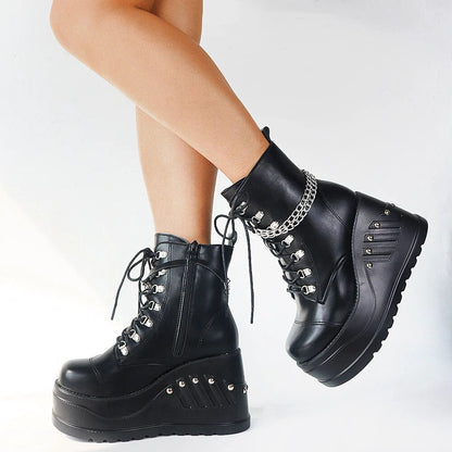 Funki Findz | Boots | Women's Gothic Punk Platform Ankle Boots