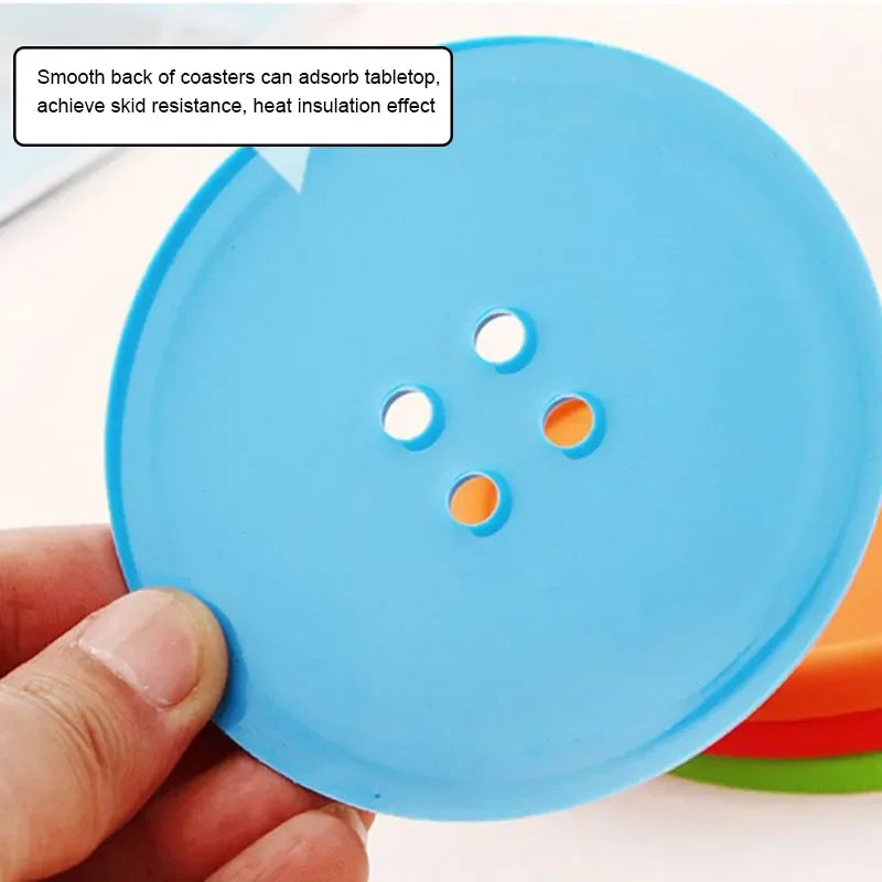 Funki Findz | Coasters | Button Shaped Silicone Coasters 5 Pcs