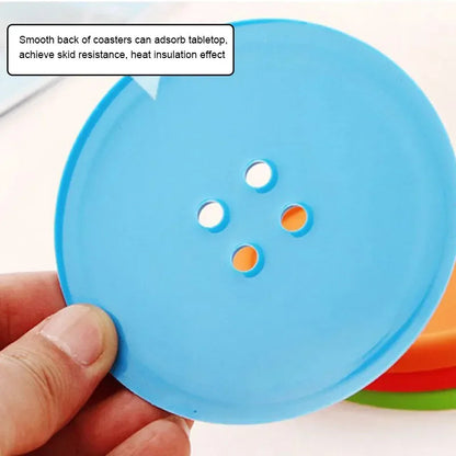 Funki Findz | Coasters | Button Shaped Silicone Coasters 5 Pcs