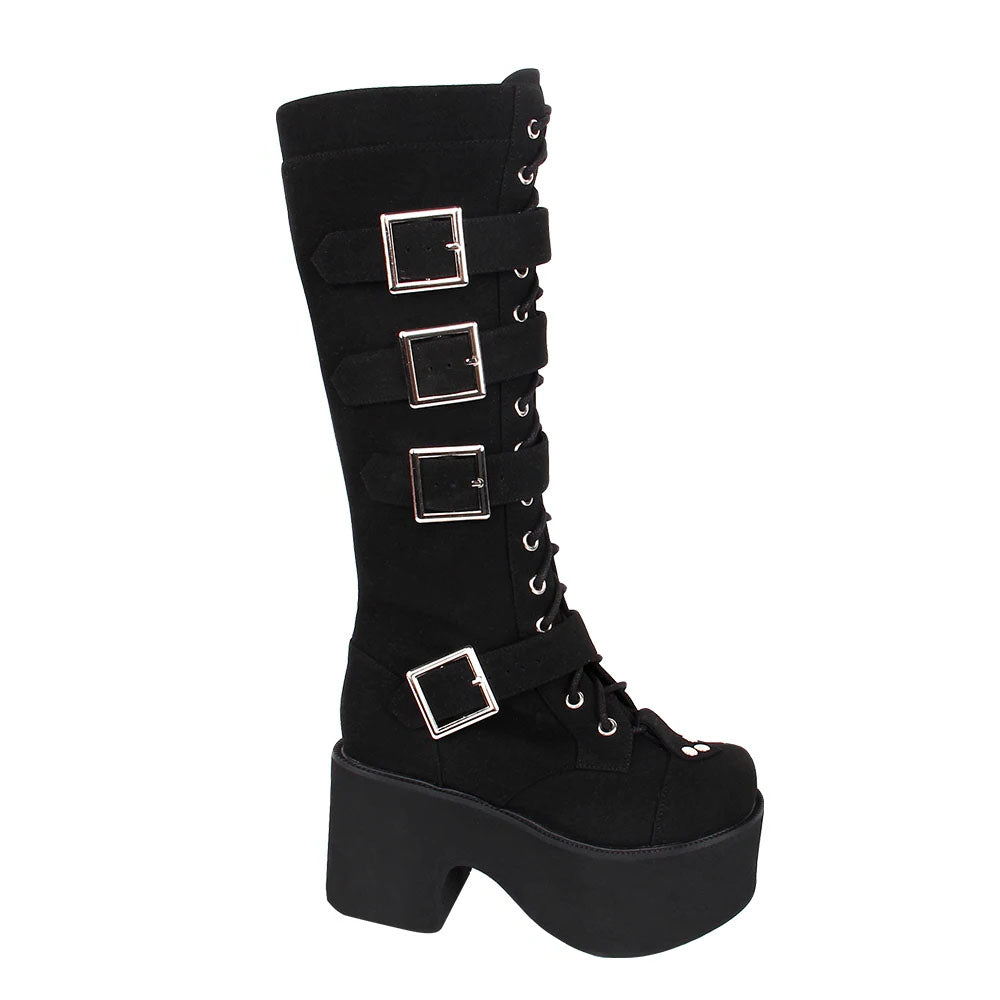 Funki Findz | Boots | Women's Harajuku Flock Buckle Boots
