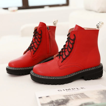 Funki Findz | Boots | Women's Real Leather Lace Up Ankle Boots