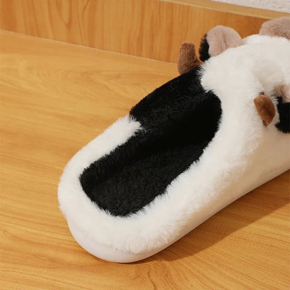 Funki Findz | Shoes | Women's Cute Plush Warm Cow Slippers