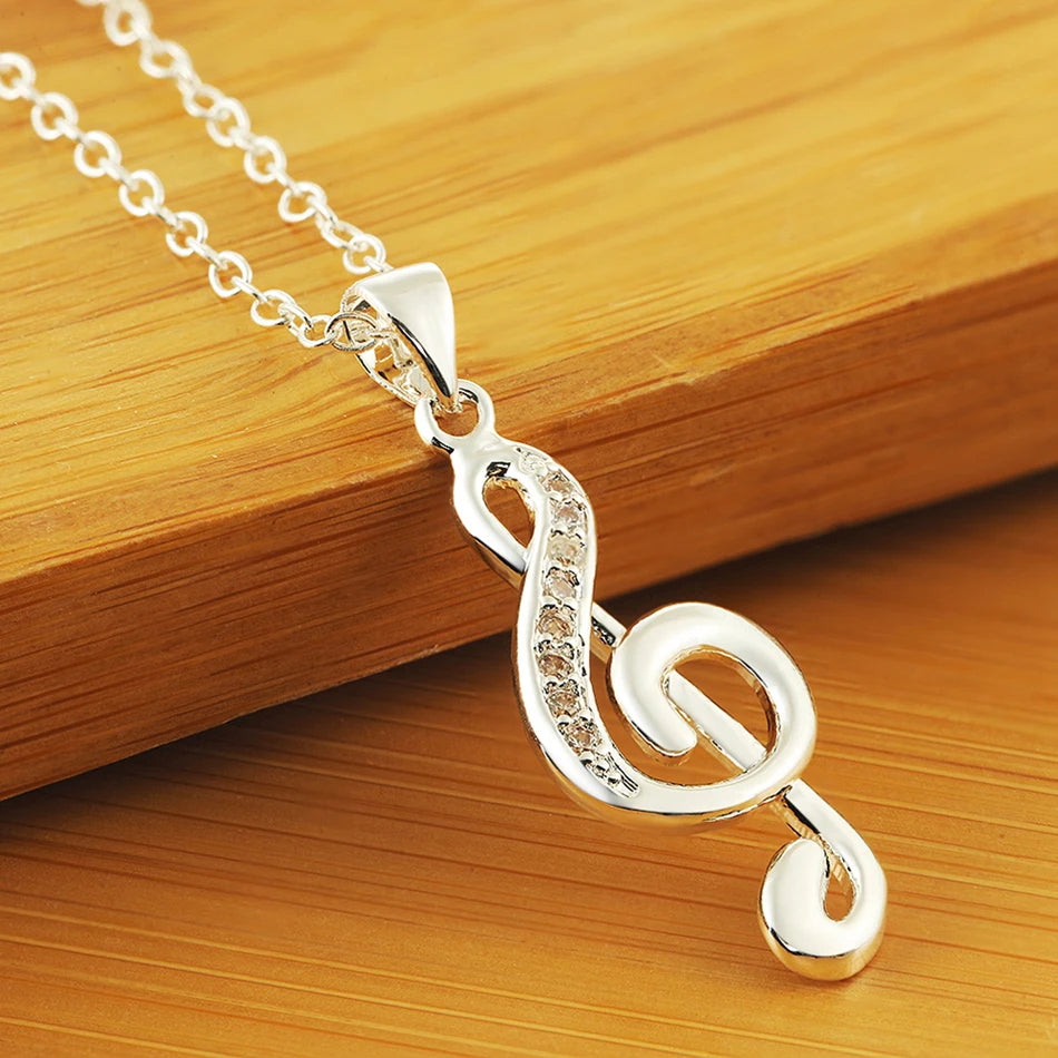Funki Findz | Necklaces | Unisex Music Note Rhinestone Pendant