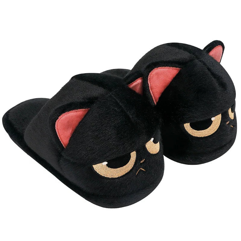 Funki Findz | Shoes | Women's Black Cat Winter Soft Slippers
