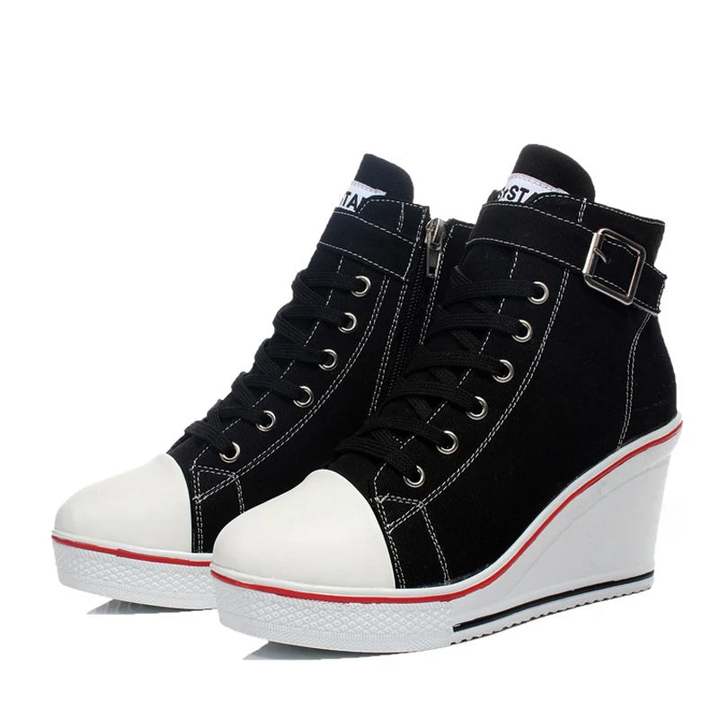Funki Findz | Boots | Women's High Top Platform Wedge Sneaker