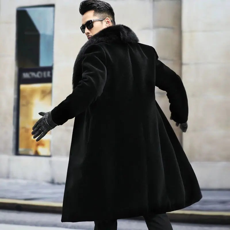 Funki Findz | Jackets | Men's Long Faux Fur Buttoned Up Coat