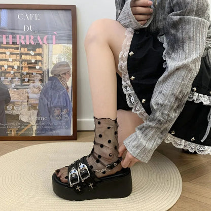 Funki Findz | Shoes | Women's Chunky Gothic Wedge Slides