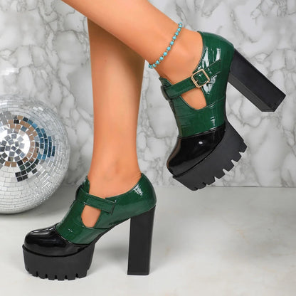 Funki Findz | Shoes | Women's High Block Heeled Mary Janes