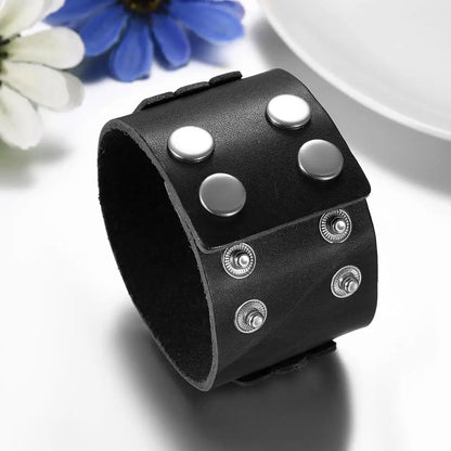 Funki Findz | Bracelets | Unisex Leather Studded Wristband