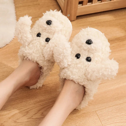 Funki Findz | Shoes | Women's Fluffy Warm Cartoon Dog Slippers