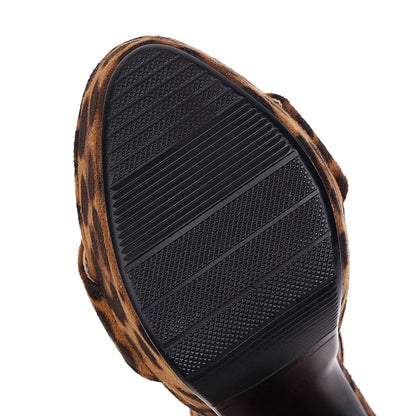Funki Findz | Shoes | Women's High Leopard Print Platform Sandals