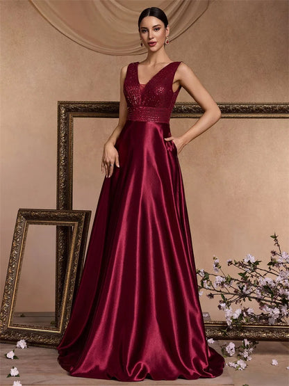 Funki Findz | Dresses | Women's Elegant Satin Sequin Dresses