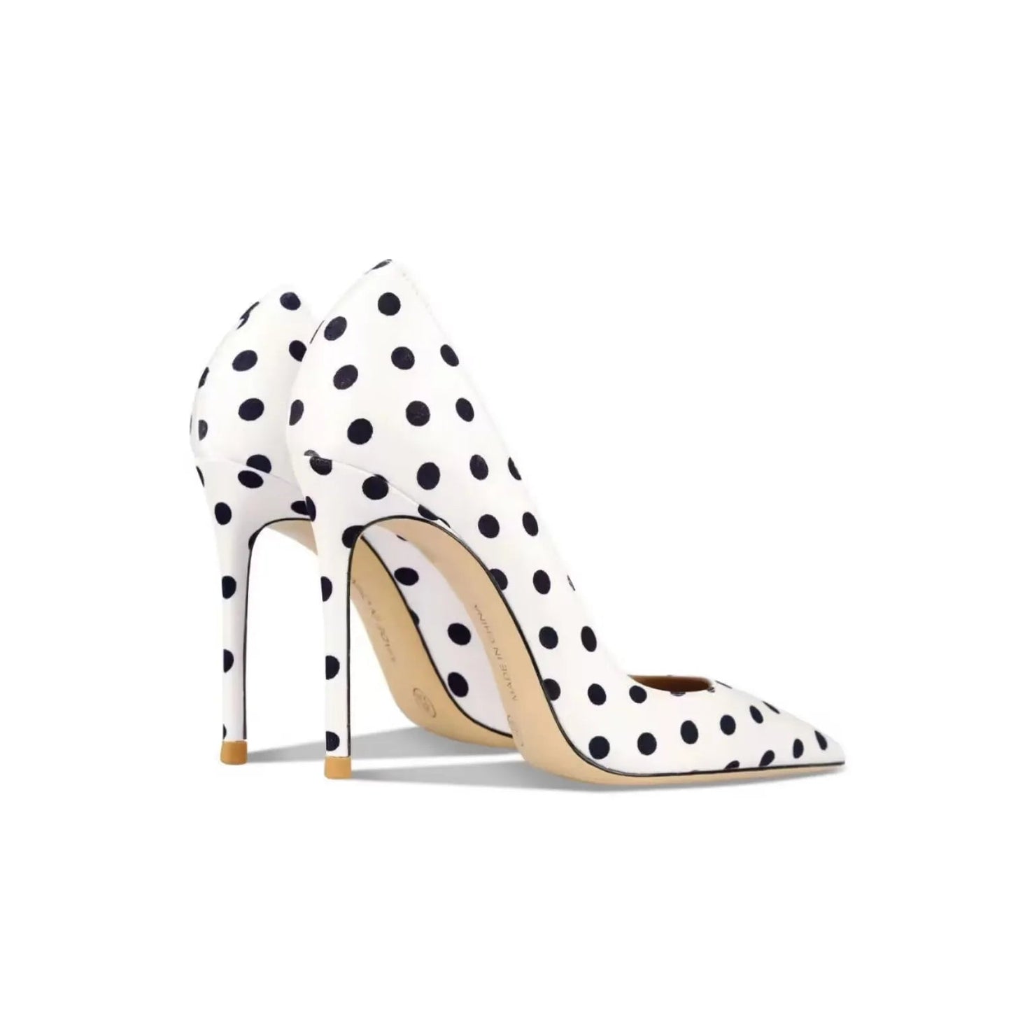 Funki Findz | Shoes | Women's Silk Polka Dot Pointed Toe Heels