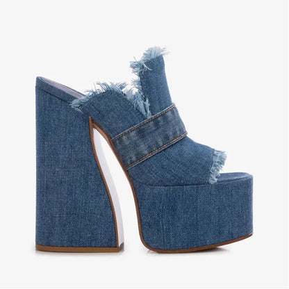 Funki Findz | Shoes | Denim Design Plaform Summer Sandals