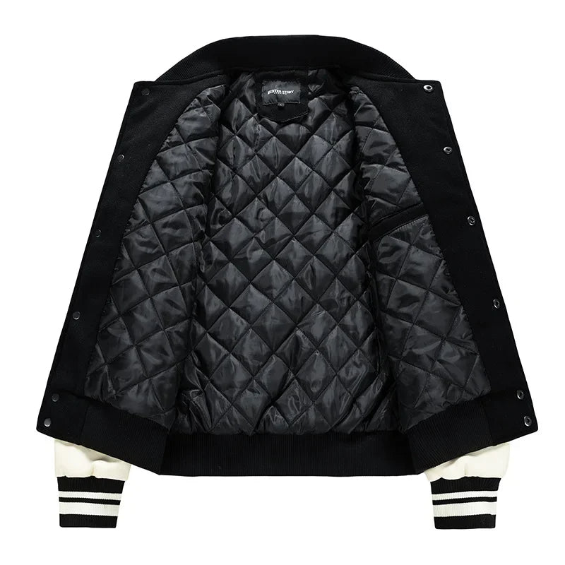 Funki Findz | Jackets | Men's Varsity Stand Collar Bomber Jacket