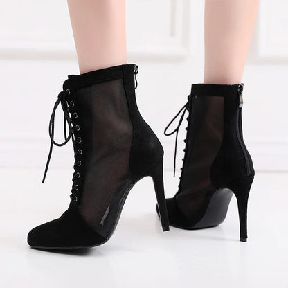 Funki Findz | Boots | Women's Mesh Stiletto Latin Dance Boots