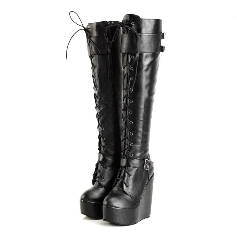 Funki Findz | Boots | Women's High Luxury Gothic Platform Boots