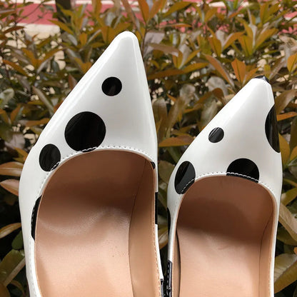 Funki Findz | Shoes | Women's White Black Polka Dot Heels