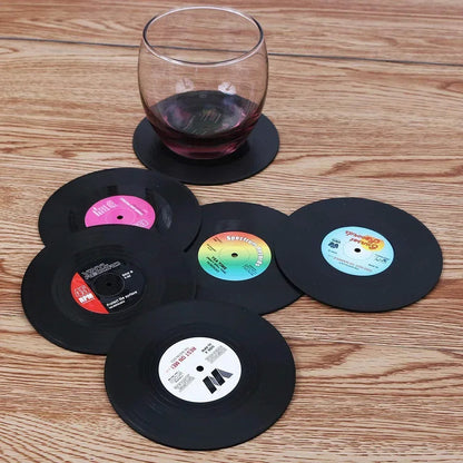 Funki Findz | Coasters | Vinyl Retro Record Coasters 6 Pcs Set