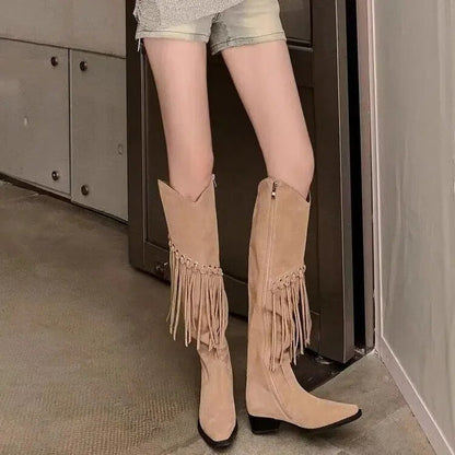 Funki Findz | Boots | Women's Suede Leather Fringe Boots