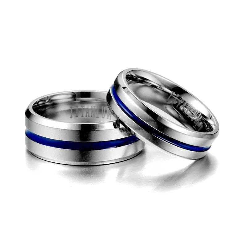 Funki Findz | Rings | Men's Women's Titanium Blue Groove Ring