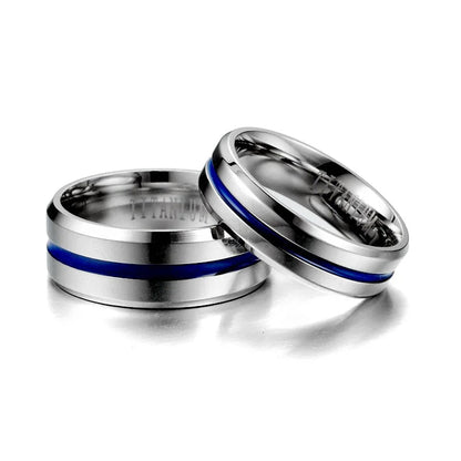 Funki Findz | Rings | Men's Women's Titanium Blue Groove Ring