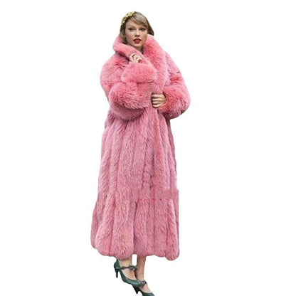 Funki Findz | Jackets | Women's Pink Faux Fur Mid-length Coat