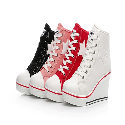 Funki Findz | Boots | Women's Canvas Elevator Platform Sneaker