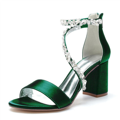 Funki Findz | Shoes | Women's Crystal Silk Wedding Sandals